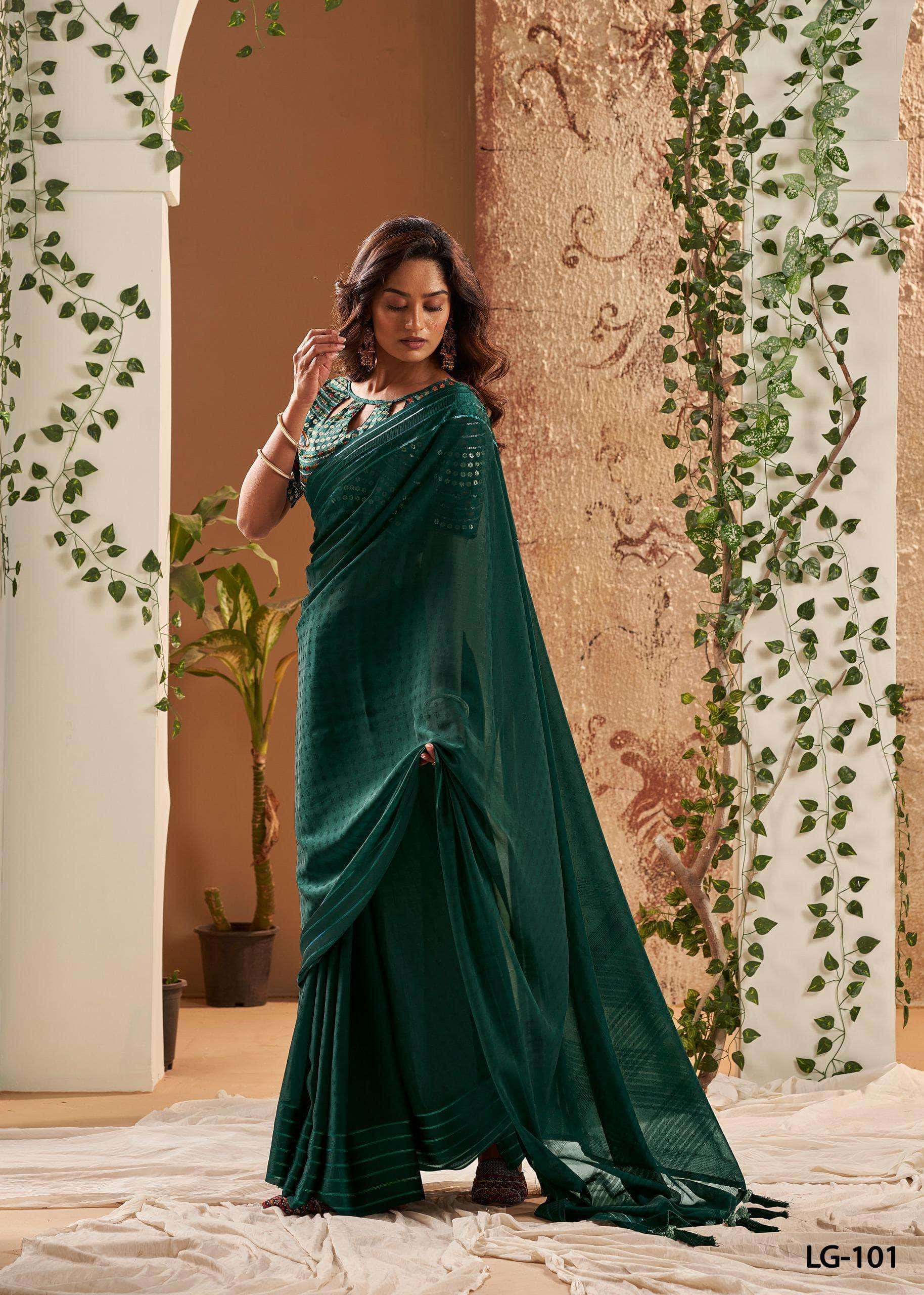 LAGAN BY ASLIWHOLESALE SILK WEAVING PALLU PRINTED SAREES-00178
