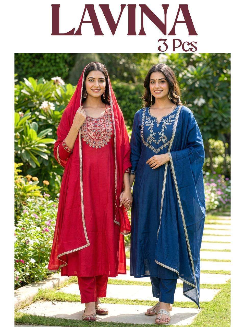 LAVINA VOL-3 BY ASLIHWOLESALE STITCHED ROMAN FABRIC ANARKALI SET-00320