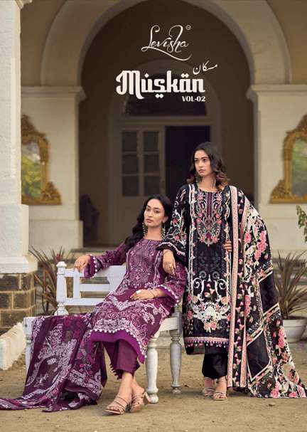 LEVISHA MUSKAN VOL-02 2013 TO 2020 SERIES PURE COTTON PRINTED PAKISTANI DRESSES-00011