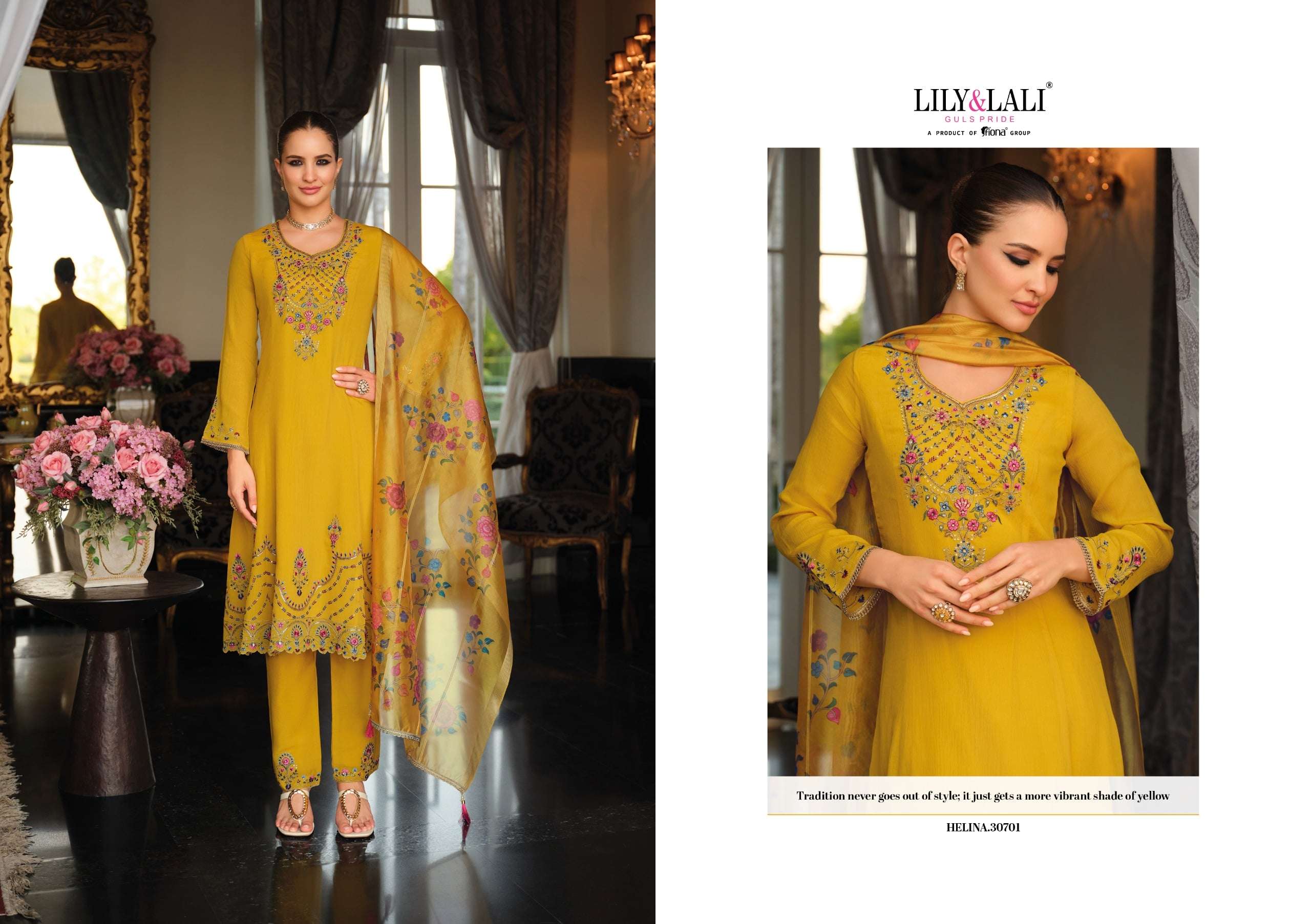 LILY AND LALI HELINA 30701 TO 30704 SERIES PURE CHINON SILK EMBROIDERY DRESSES-00028
