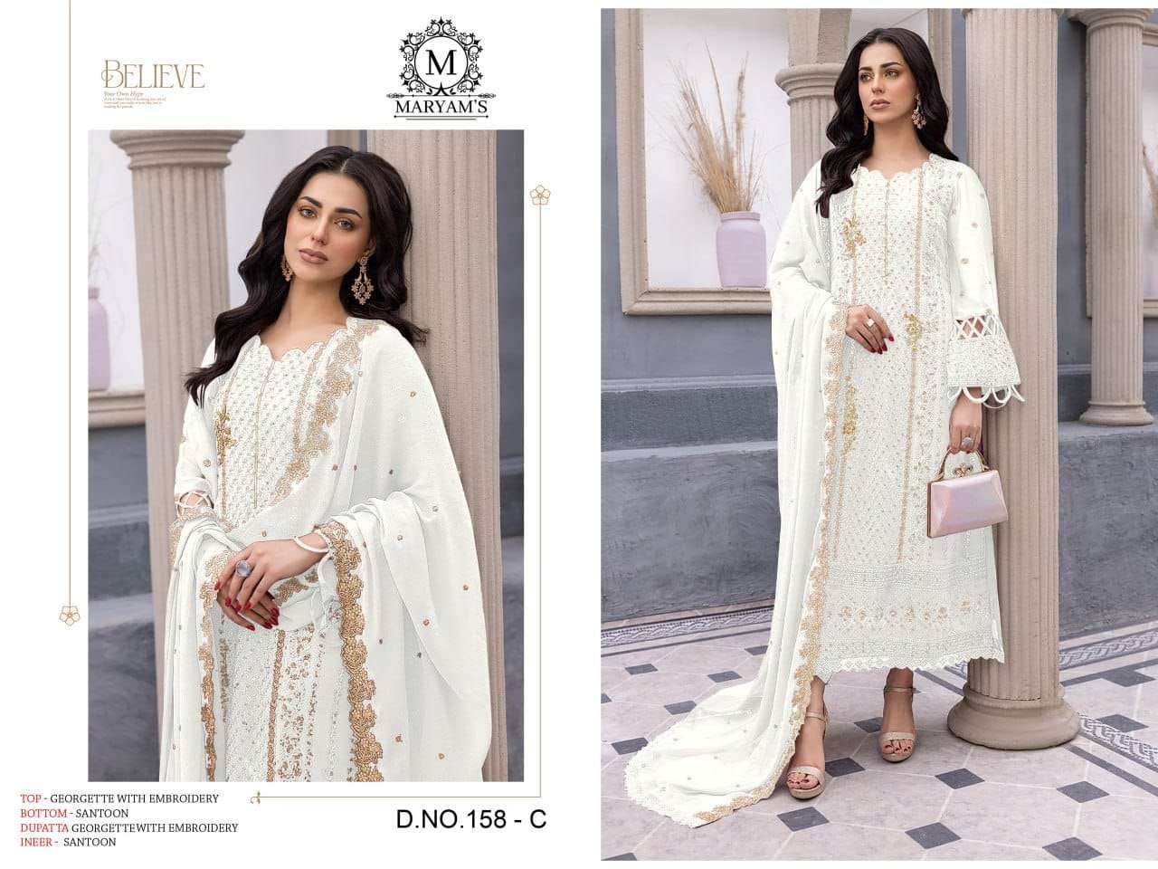 MARYAM’S - 158 PAKISTANI STYLE GEORGETTE SUITS ONLINE - 00104