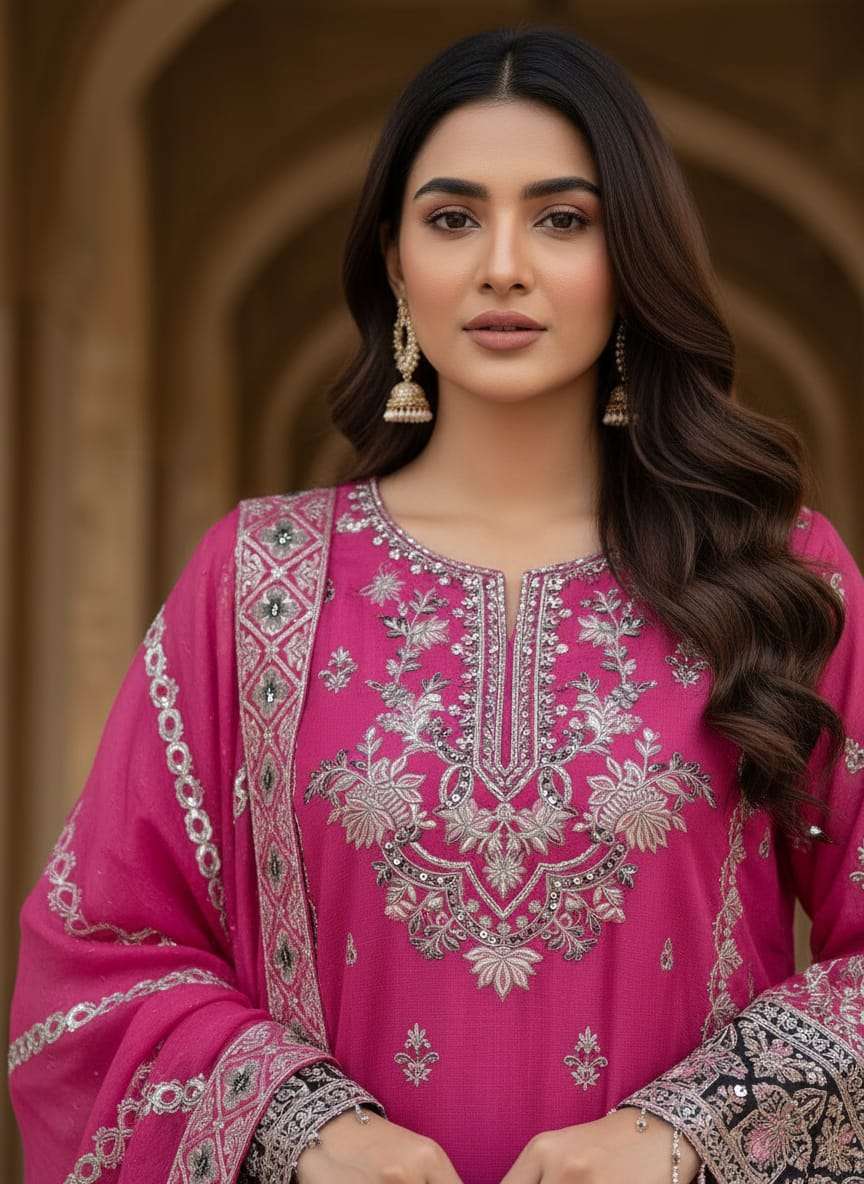 MARYAM’S - 167 SOFT ORGANZA EMBROIDERY DRESS MATERIAL WITH EMBROIDERY - 00104