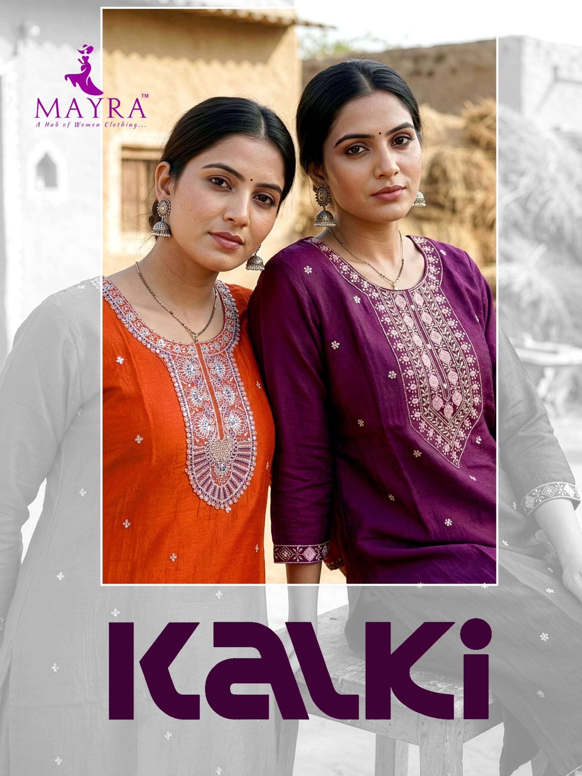 MAYRA KALKI 91996 TO 92003 SERIES VICHITRA SILK EMBROIDERY DRESSES-00320