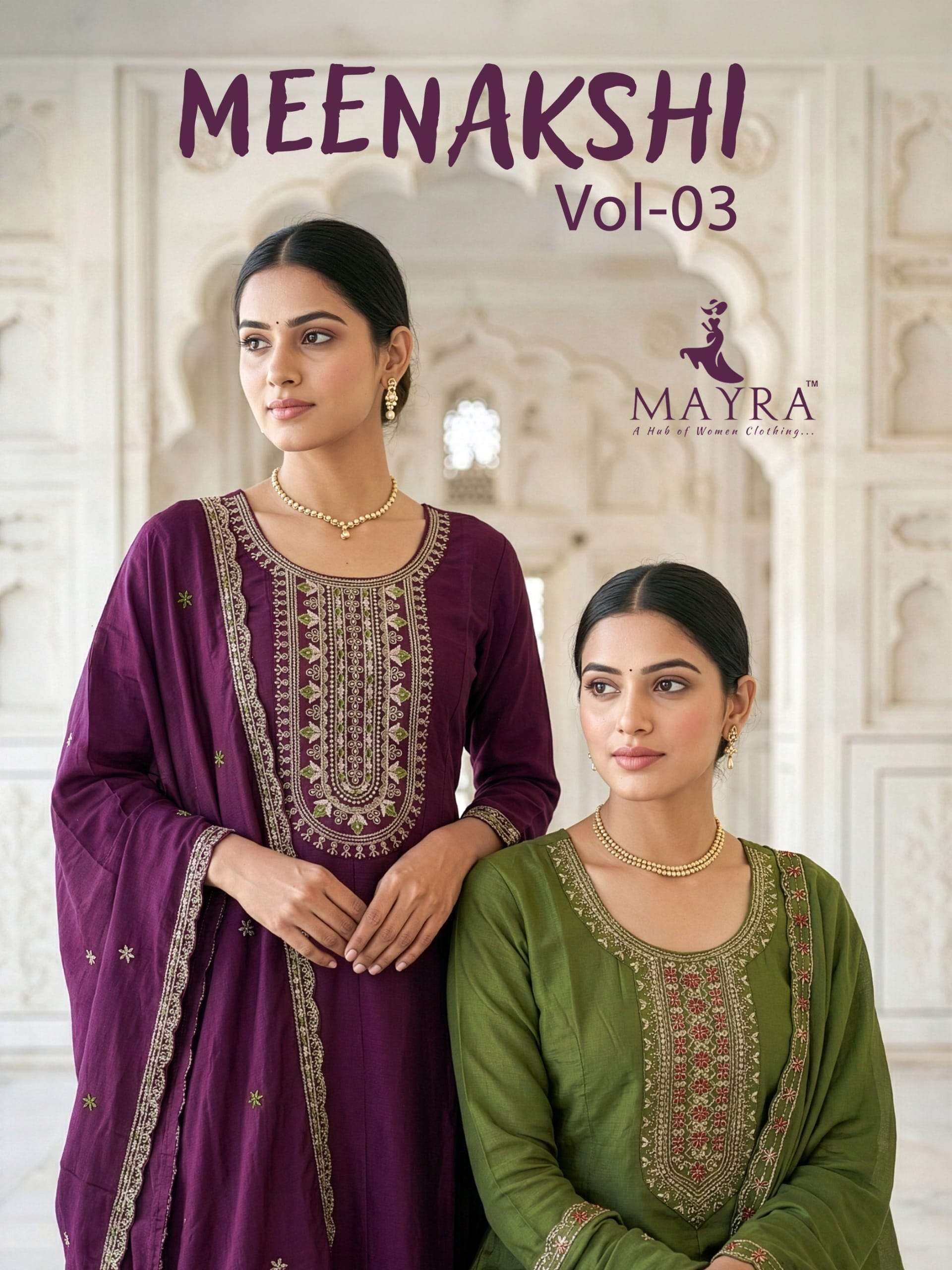 MAYRA MEENAKSHI VOL-3 91975 TO 91980 ROMAN SILK ANARKALI STITCHED SUITS-00320