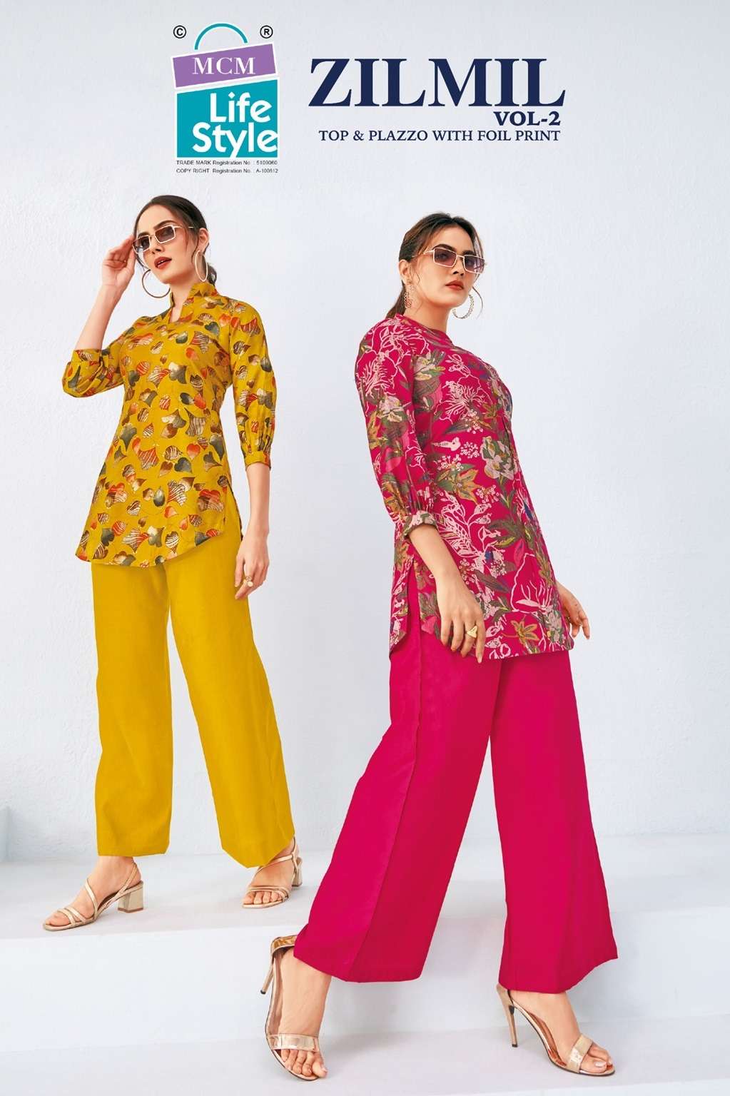MCM LIFESTYLE ZILMIL VOL-2 027 TO 036 SERIES COTTON FOIL STITCHED TOP & BOTTOM SET-00015