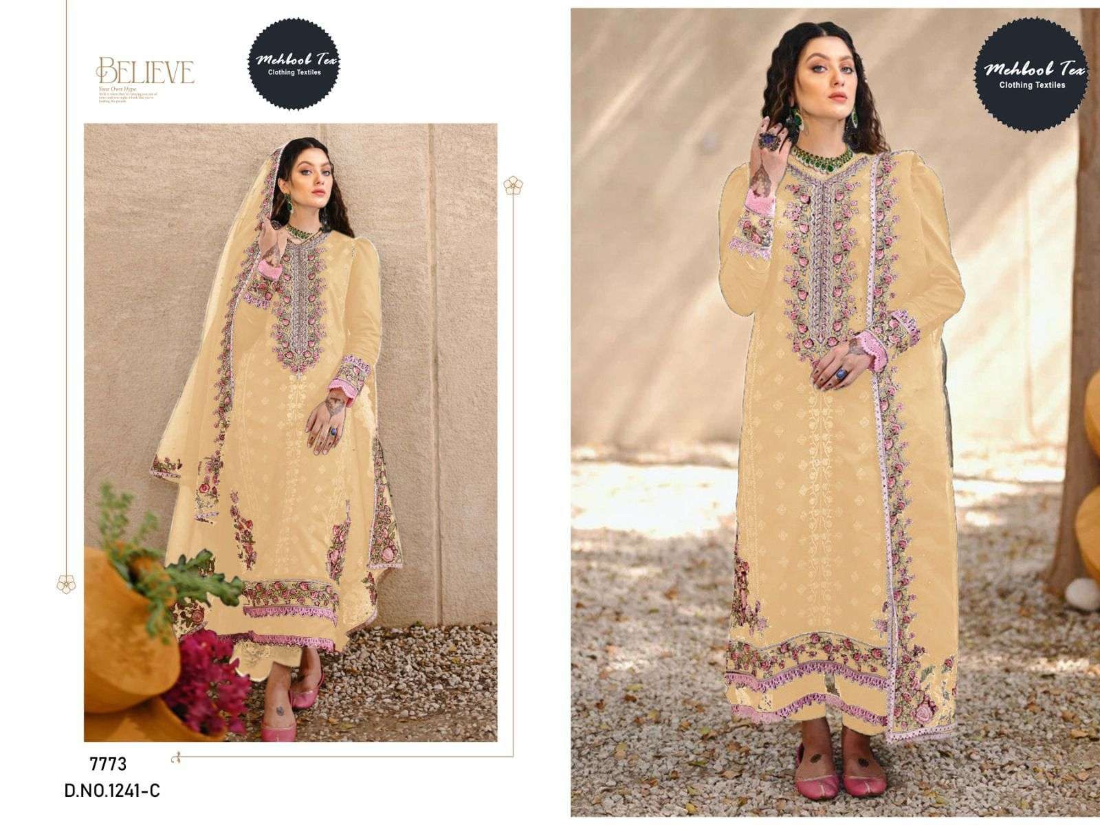 MEHBOOB TEX 1241 A TO B SERIES ORGANZA EMBROIDERY DRESSES-00062