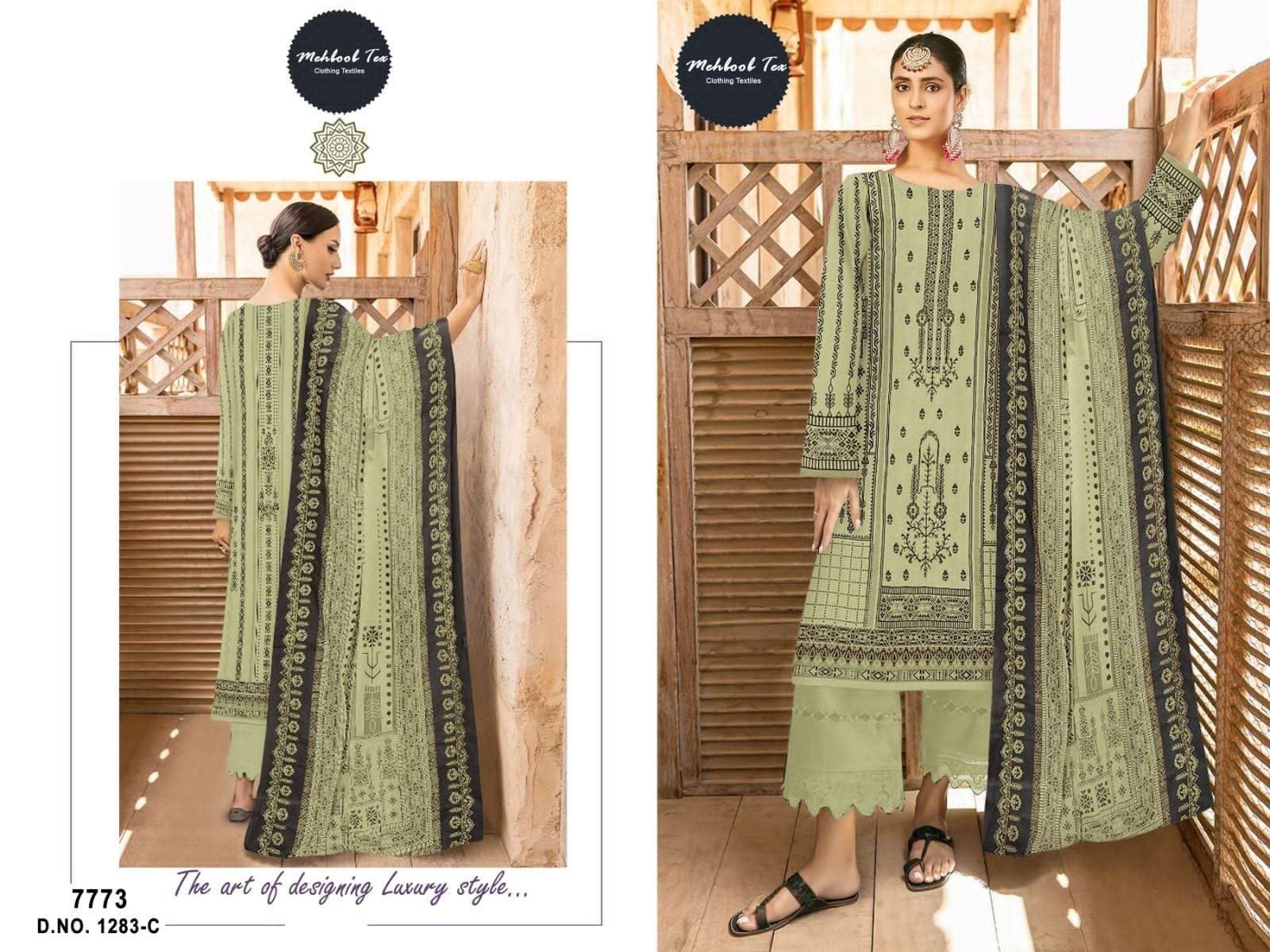 MEHBOOB TEX 1283 A TO C SERIES PURE COTTON EMBROIDERY PAKISTANI DRESSES-00062