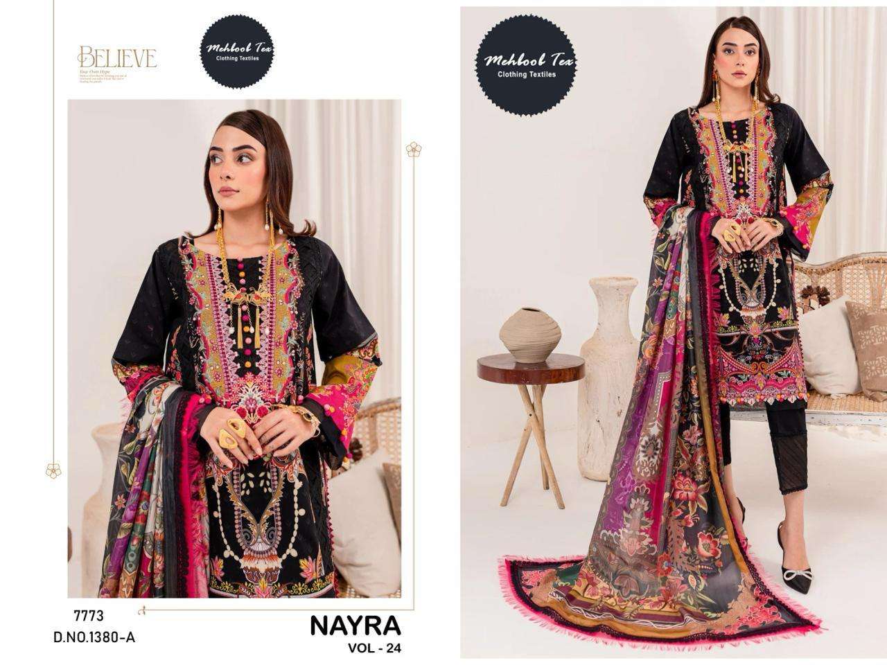 MEHBOOB TEX 1380 A TO B SERIES COTTON PRINTED UNSTITCHED SUITS-00062