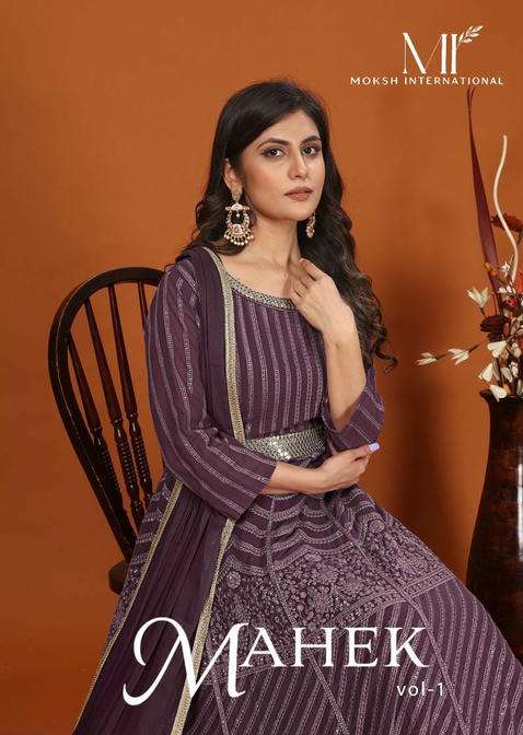 MOKSH INTERNATIONAL MAHEK VOL-1 1461 to 1494 SERIES FAUX EMBROIDERY GOWNS-00154