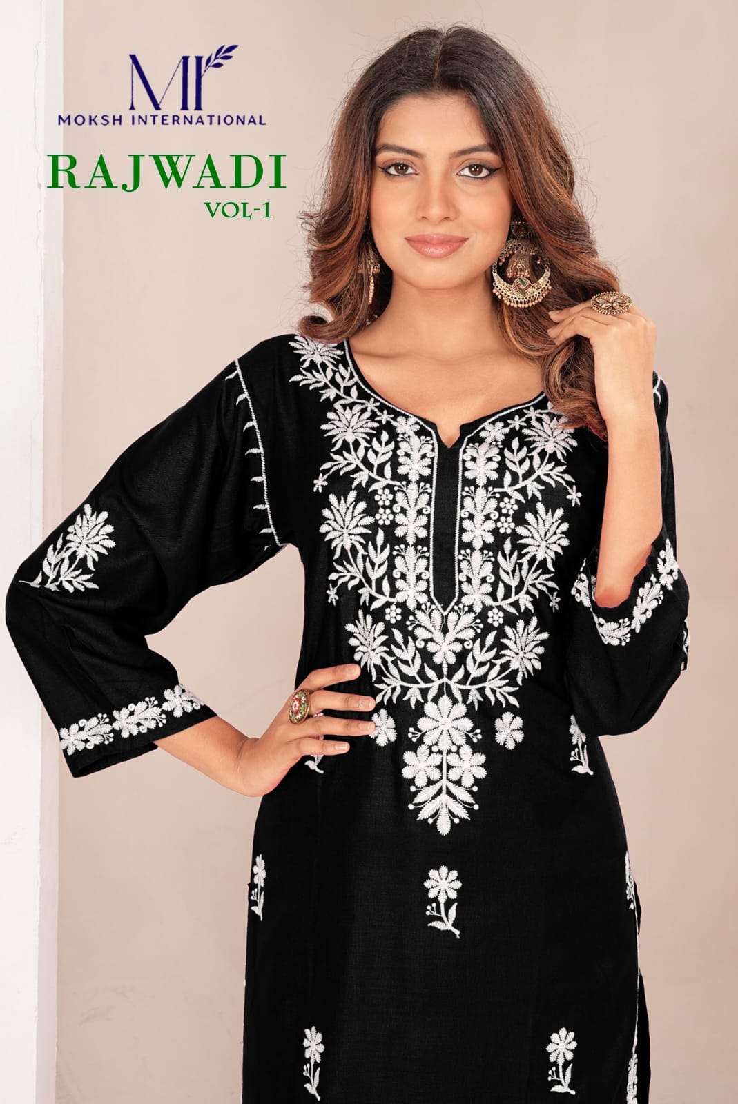 MOKSH INTERNATIONAL RAJWADI VOL-1 RAYON EMBROIDERY KURTIS  -00154
