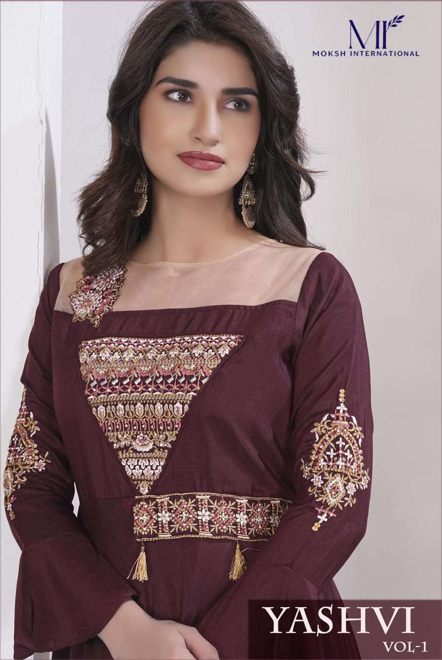 MOKSH INTERNATIONAL YASHVI VOL-1 51069 TO 51071 SERIES MUSLIN PRINTED GOWN-00154
