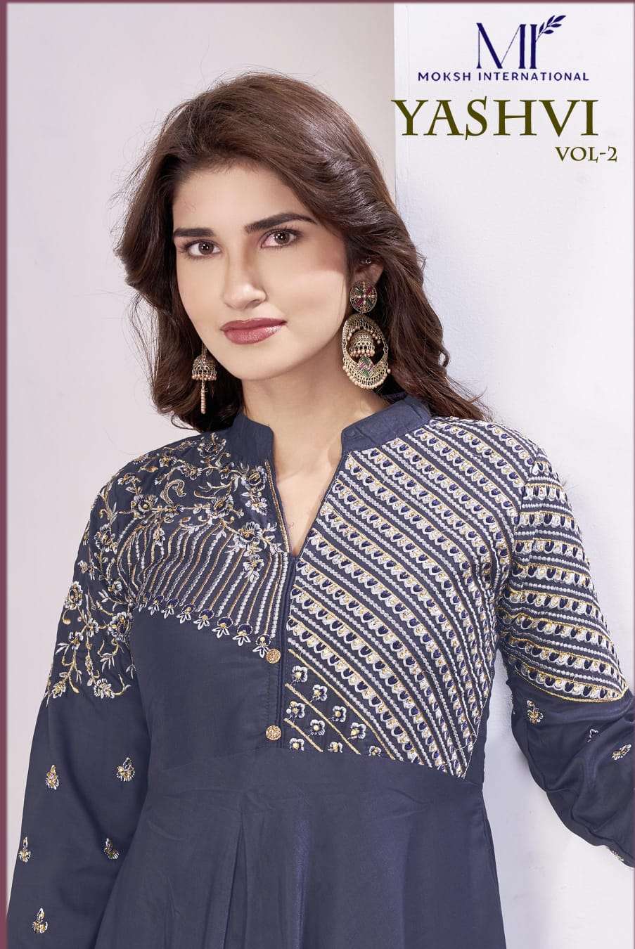 MOKSH INTERNATIONAL YASHVI VOL-2 51072 TO 51074 SERIES MUSLIN PRINTED GOWN-00154