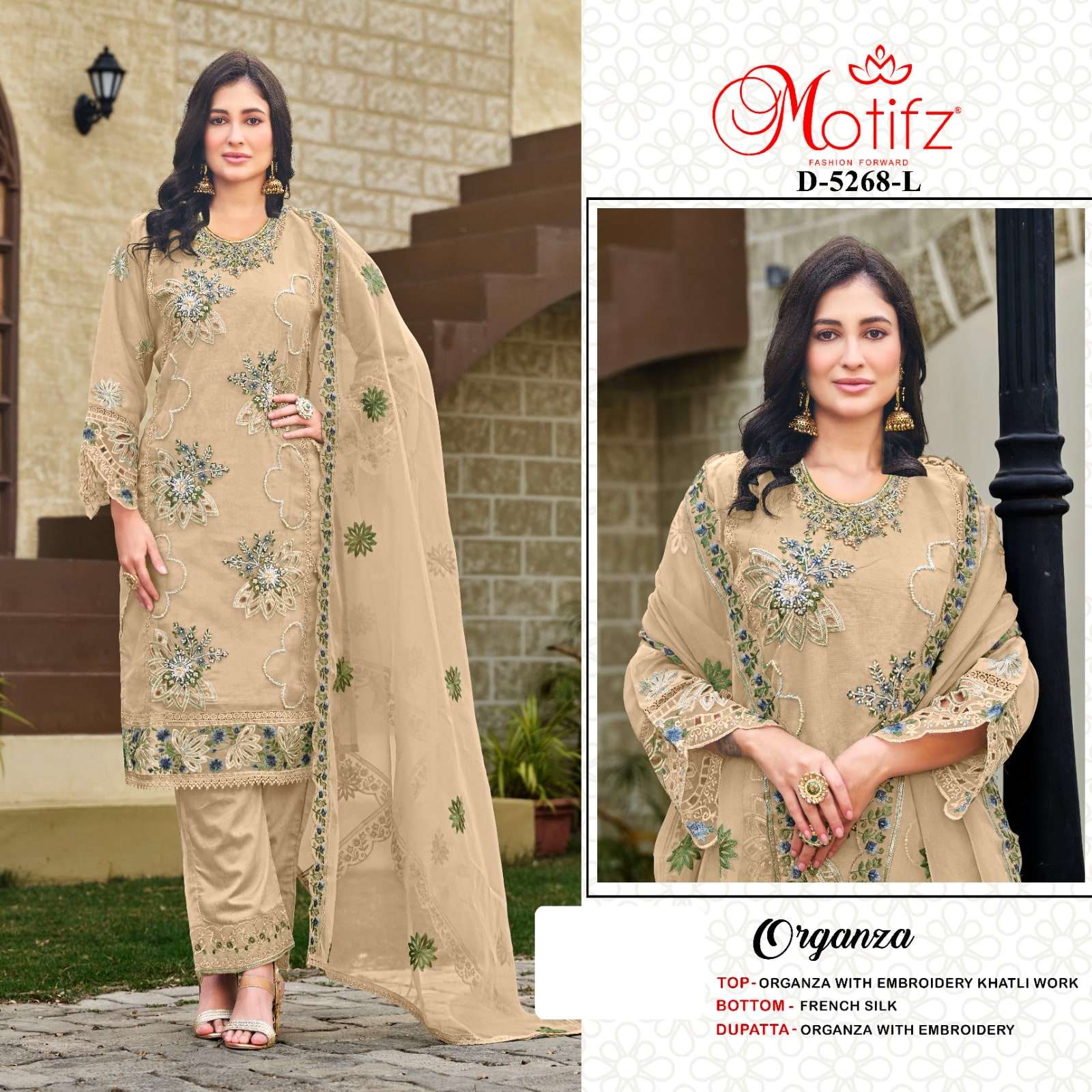 MOTIFZ 5268 I TO L SERIES PURE ORGANZA EMBROIDERY PAKISTANI DRESSES-00201