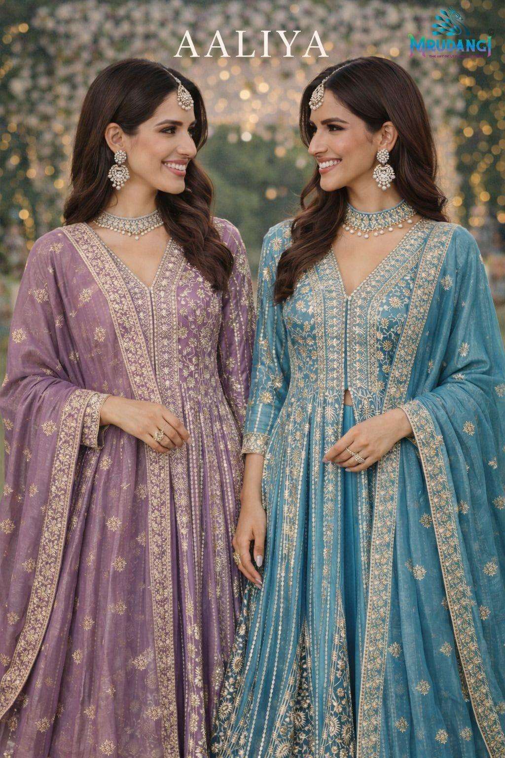MRUDANGI AALIYA EMBROIDERY CHINON DRESSES - 00095