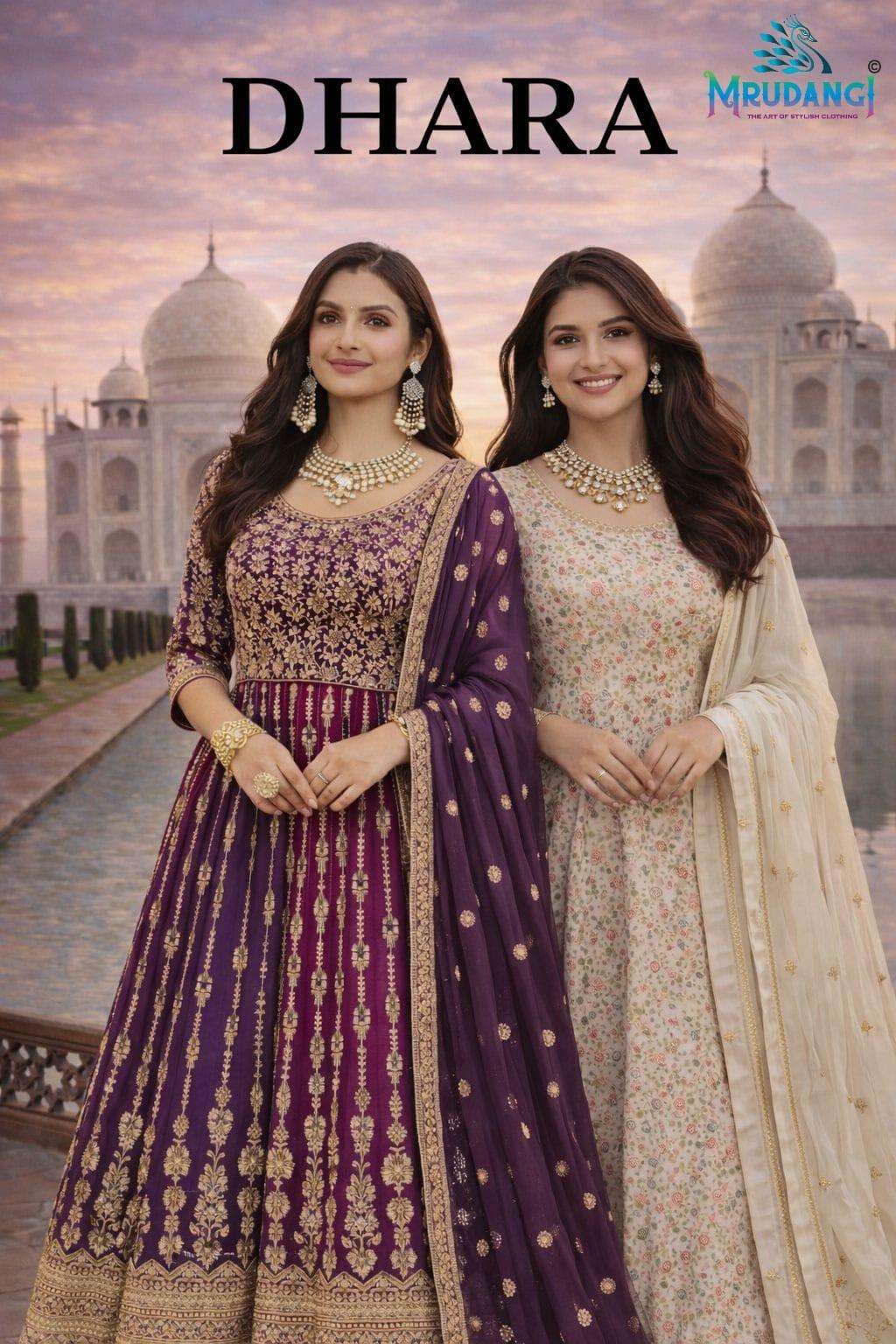 MRUDANGI DHARA PREMIUM GEROGETTE EMBROIDERY GOWNS - 00095