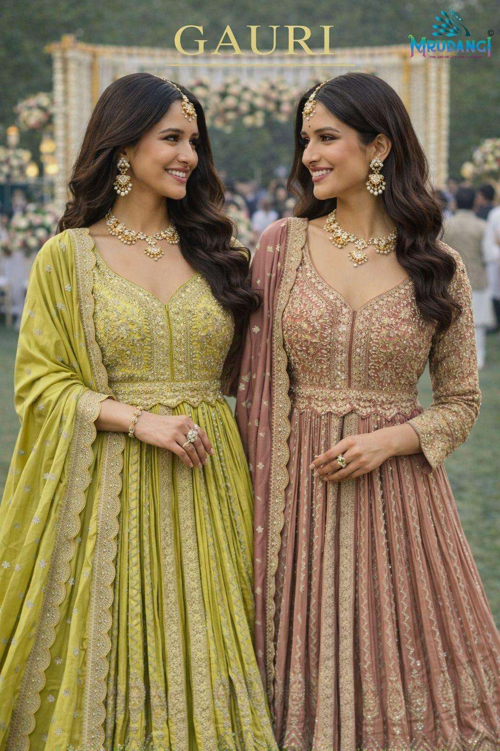 MRUDANGI GAURI CHINON EMBROIDERY GOWNS -  00095