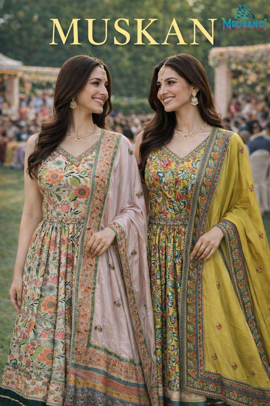 MRUDANGI MUSKAN DOLA SILK PRINTED STITCHED GOWNS - 00095