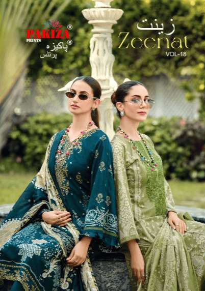 PAKIZA PRINTS ZEENAT VOL-18 1801 TO 1810 SERIES PURE LAWN COTTON PRINTED PAKISTANI DRESSES-00201