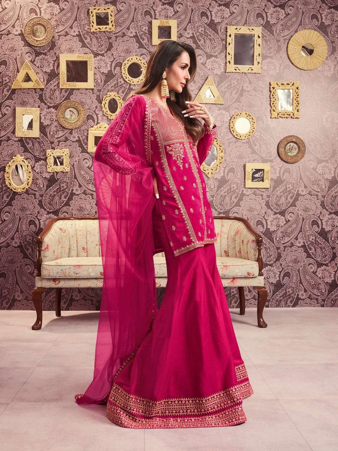 PANKHURI BY ASLIWHOLESALE VISCOSE CHANDERI EMBROIDERY DRESSES-00264