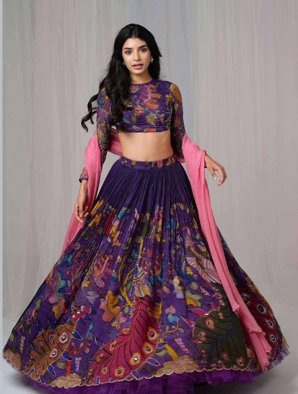 PC-458 COLOUR BY ASLIWHOLESALE DESIGNER PURE COTTON PRINTED LEHENGA-00045