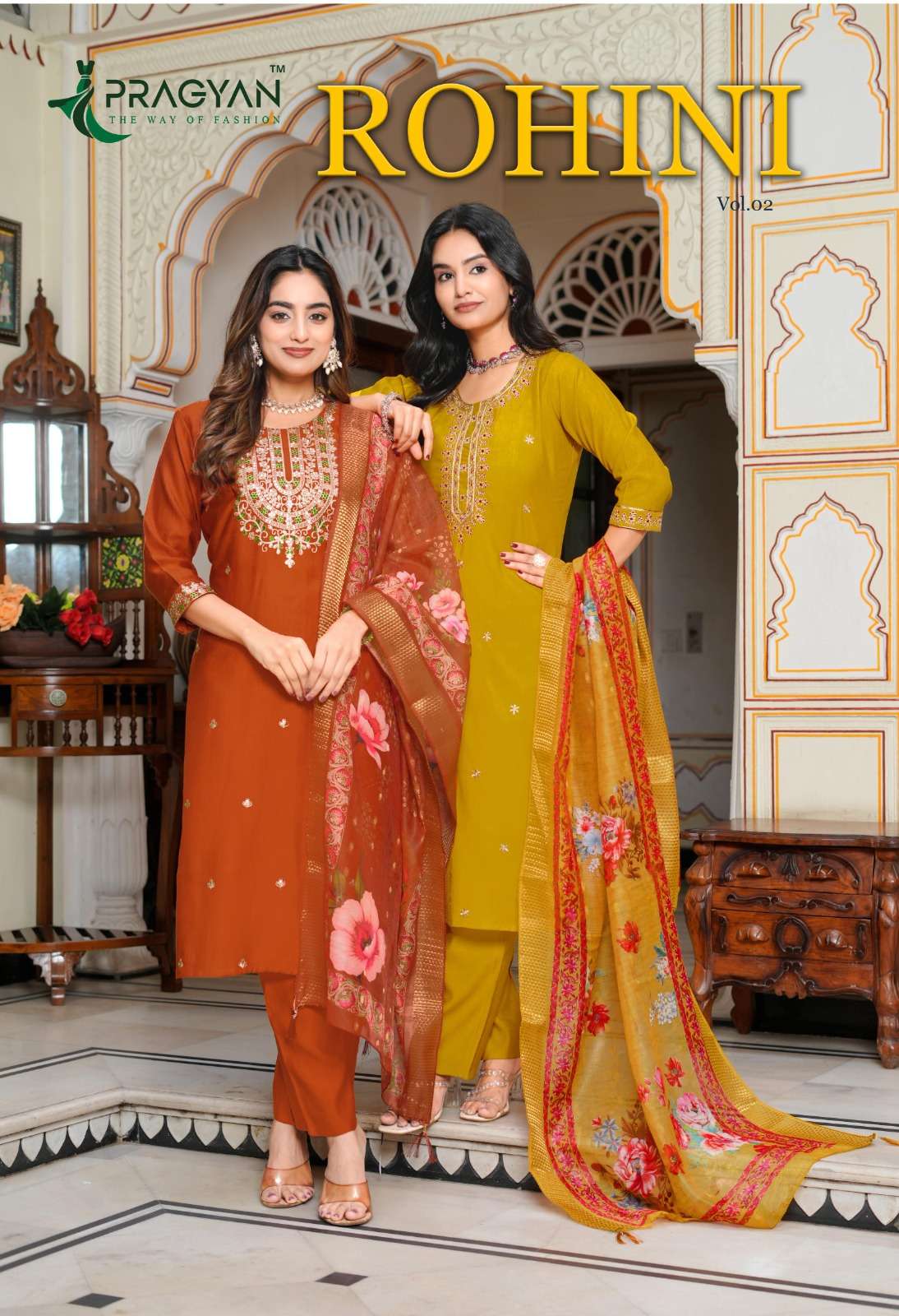 PRAGYAN ROHINI VOL-02 2001 TO 2006 SERIES SILK EMBROIDERY DRESSES-00140