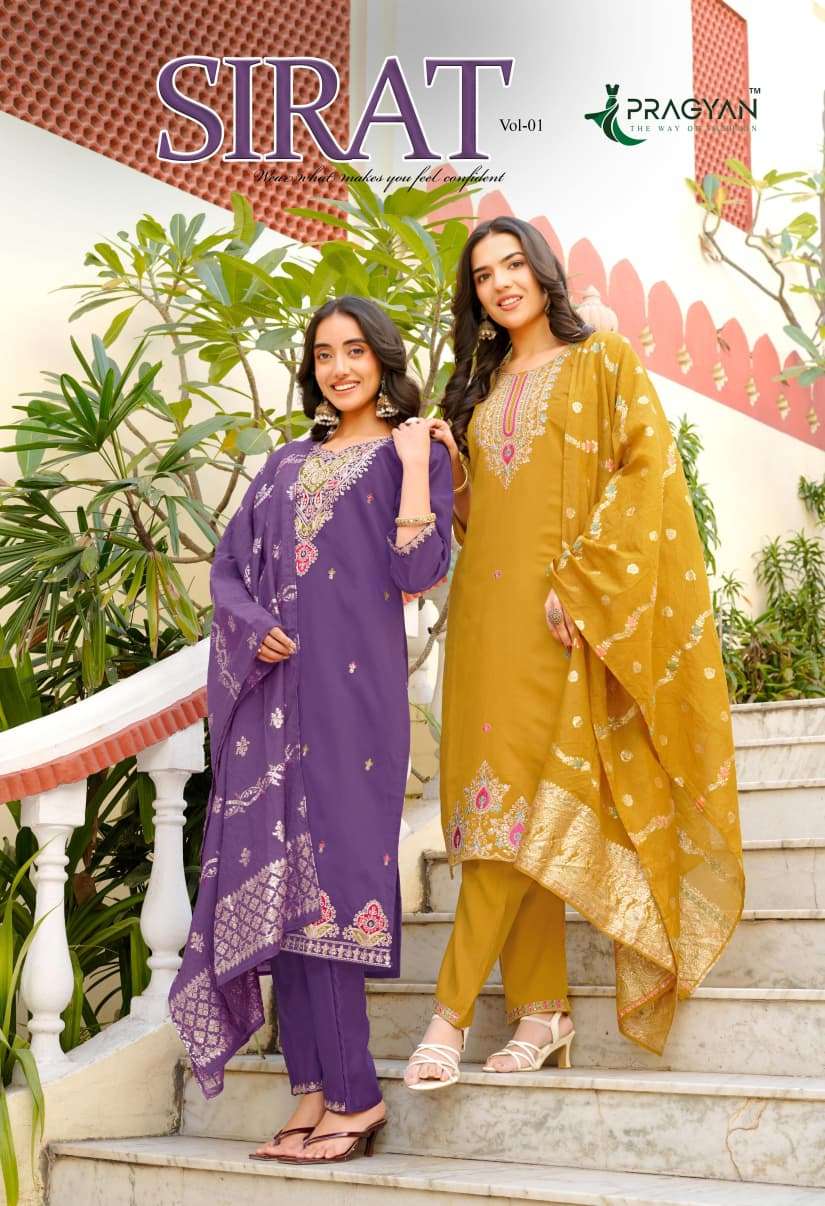 PRAGYAN SIRAT VOL-01 1001 TO 1006 SERIES PURE SILK DRESSES-00140