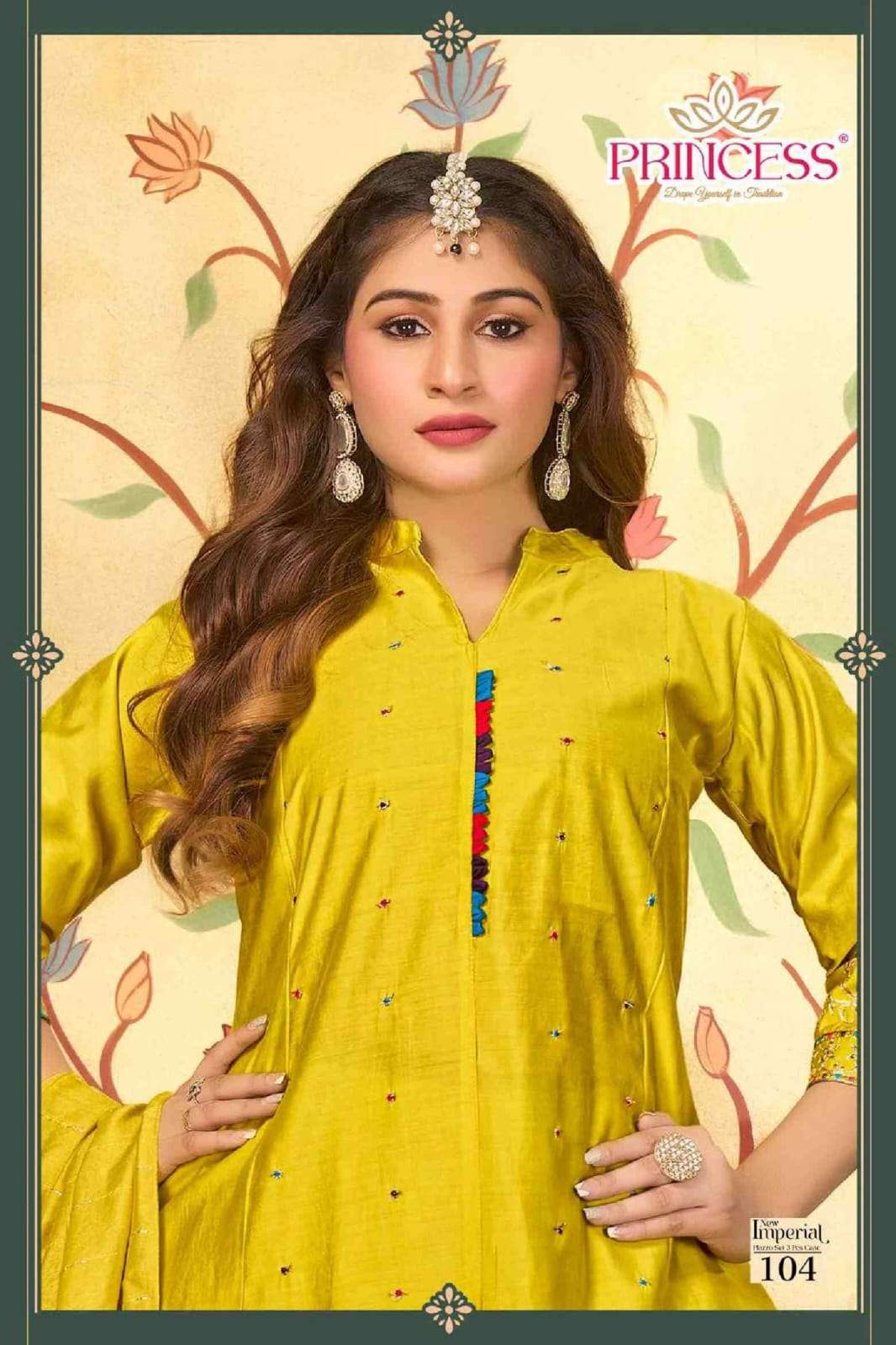 PRINCESS IMPERIAL 101 TO 104 SERIES VATICAN SILK ANARKALI SUIT SET-00320