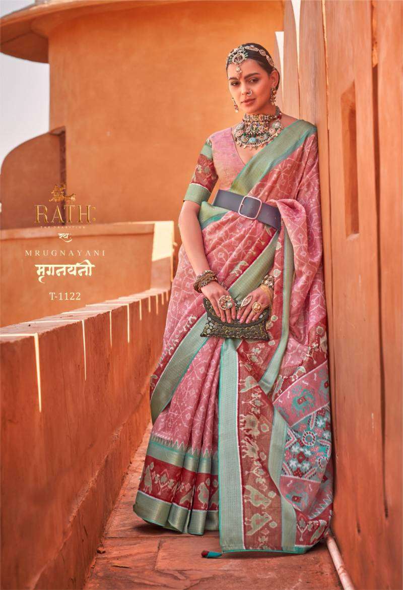 RAJTEX GAYATRI MRUGNAYNI PURE COTTON PRINTED SAREES-00137