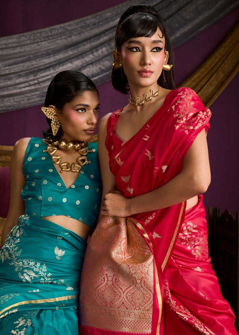 RAJTEX KANTHKALA INDIGO 001 TO 006 SERIES SATIN SILK SAREES-00137