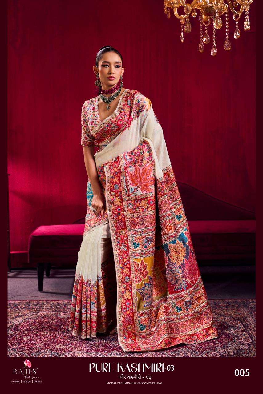 RAJTEX PURE KASHMIRI VOL-03 PURE PASHMINA HANDLOOM SAREES-00137