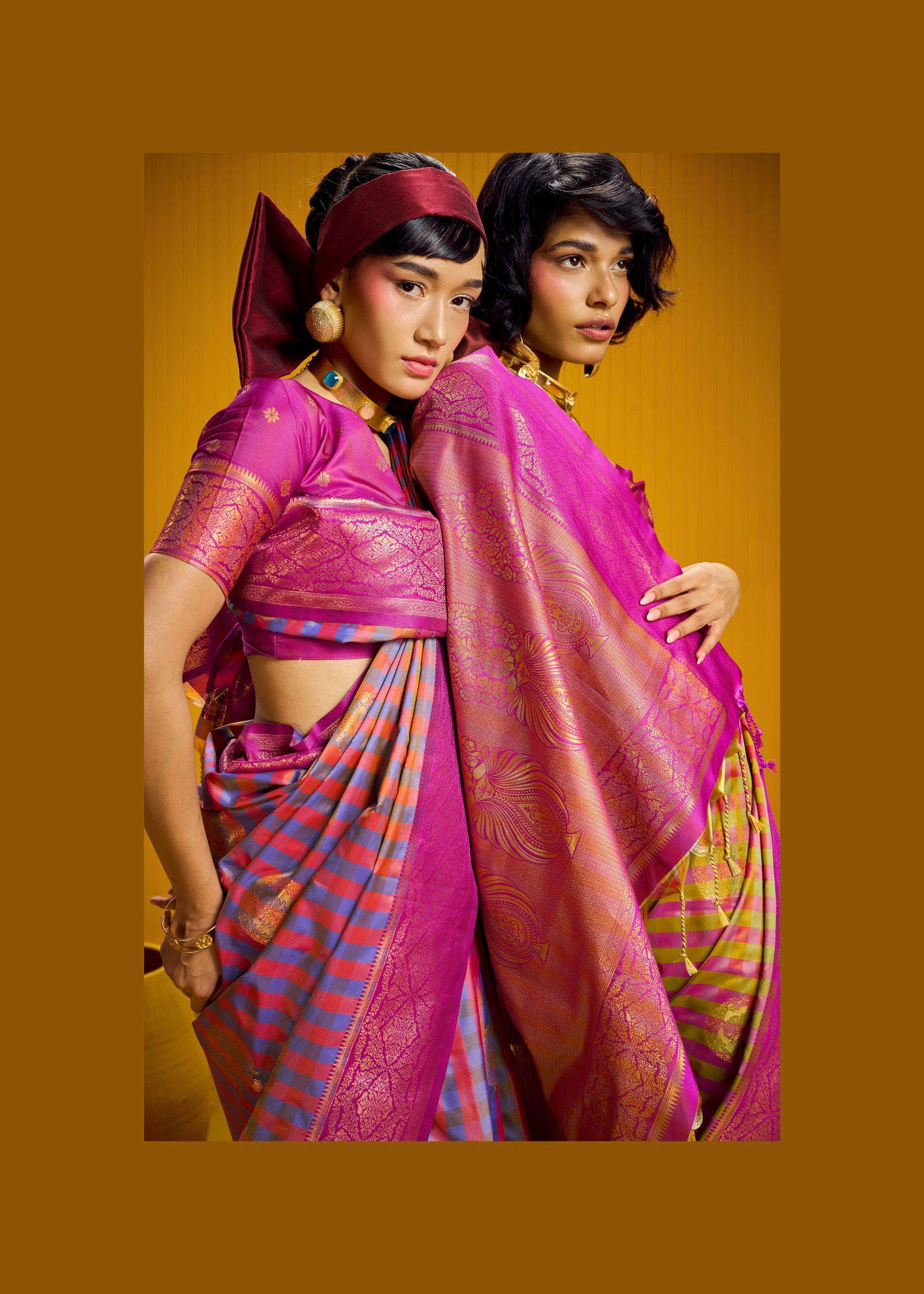 RAJTEX RUBAB 001 TO 006 SERIES KOTA CHECKS PRINTED SAREES-00178
