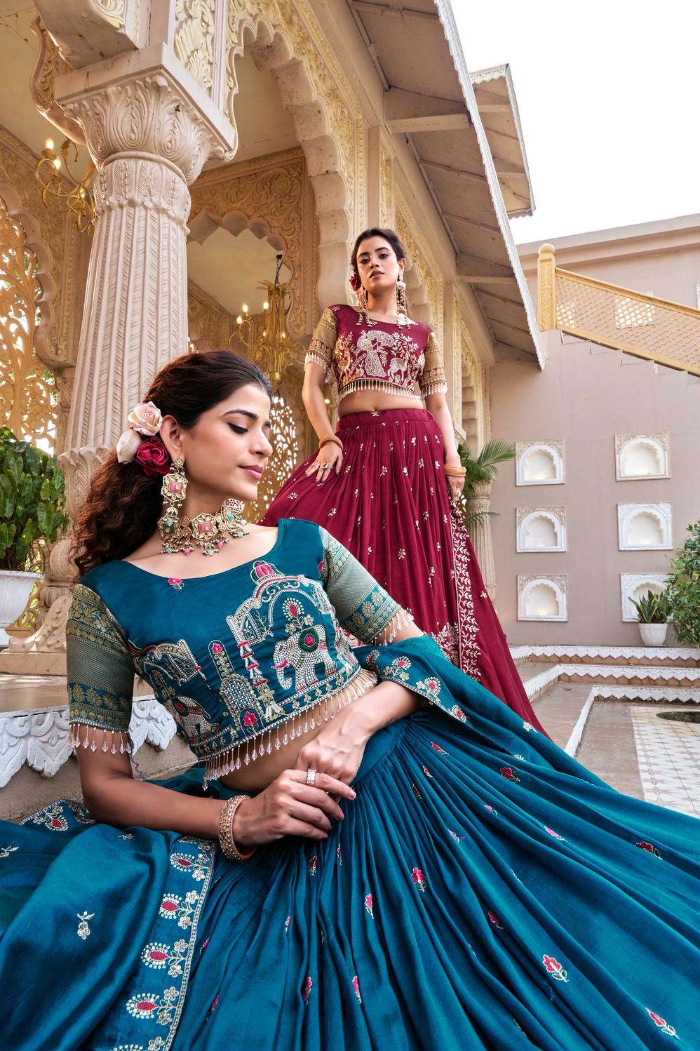 RM-163 BY ASLIWHOLESALE VICHITRA SILK EMBROIDERY LEHENGA-00236