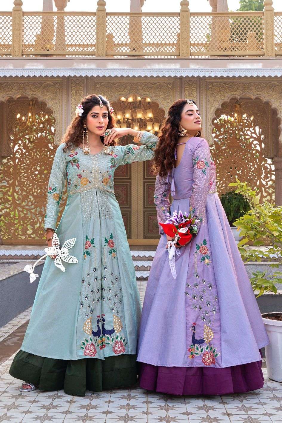 RM-164 BY ASLIWHOLESALE SATIN SILK EMBROIDERY STITCHED LEHENGAS-00236