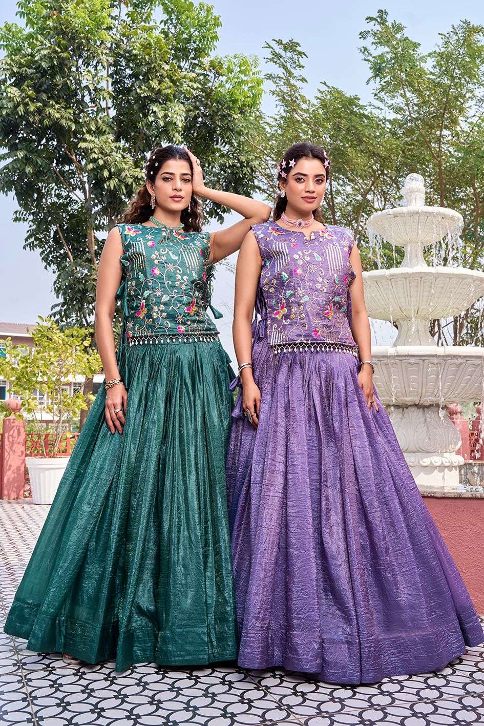 RM-166 BY ASLIWHOLESALE GOLD CRUSH EMBROIDERY LEHENGA-00236
