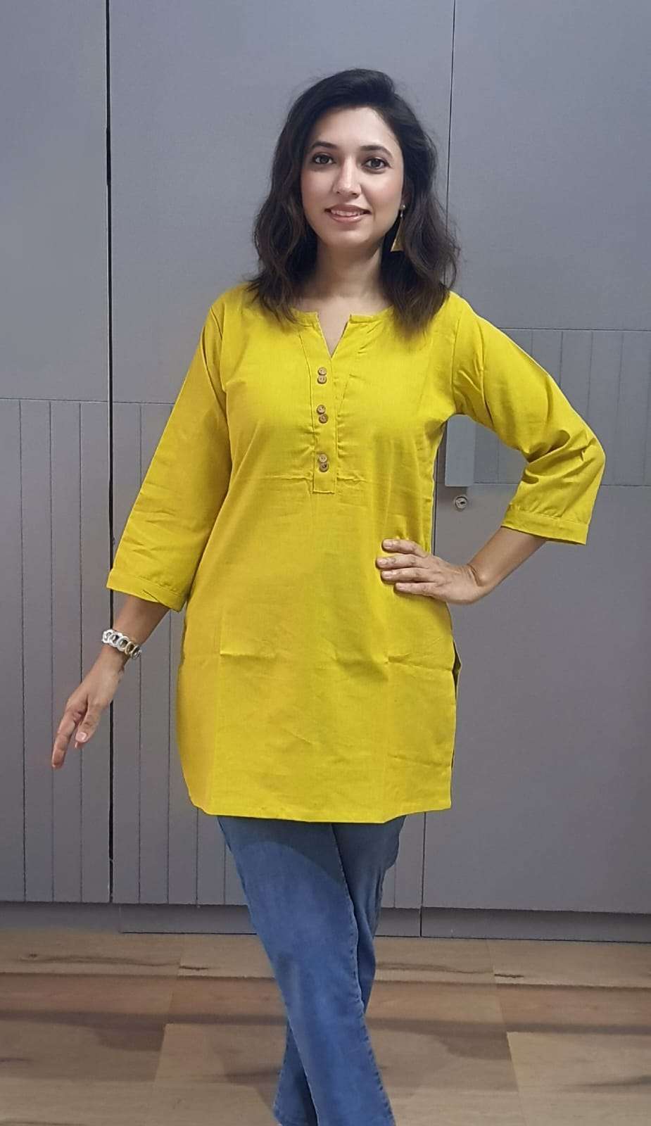 SAADA BY ASLIWHOLESALE COTTON STITCHED PRINTED TUNICS-00321