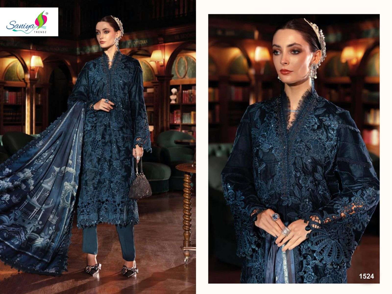 SANIYA TRENDZ 1524 PURE RAYON EMBROIDERY PAKISTANI DRESS-00071