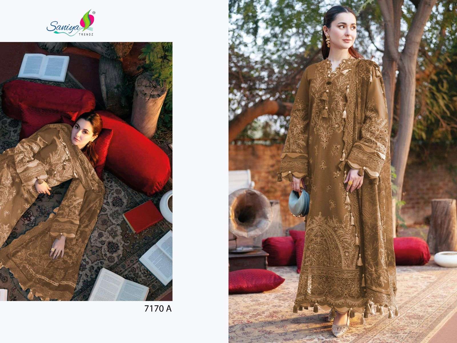 SANIYA TRENDZ 7170 A TO C SERIES COTTON EMBROIDERY DRESSES-00201