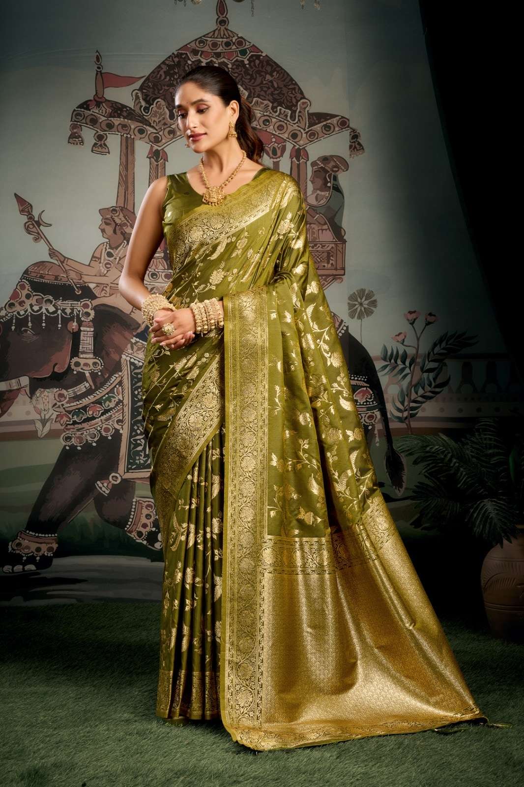 SANSKRUTI BY ASLIWHOLESALE 2001 TO 2004 SERIES SILK PRINTED SAREES-00321