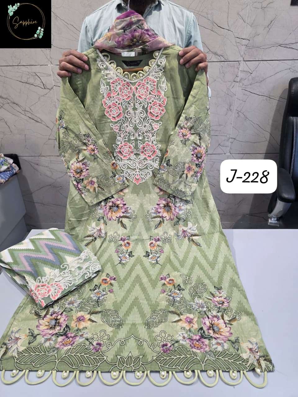 SAPPHIRE JAZMIN VOL-228 COTTON PRINTED STITCHED PAKISTANI DRESSES-00272