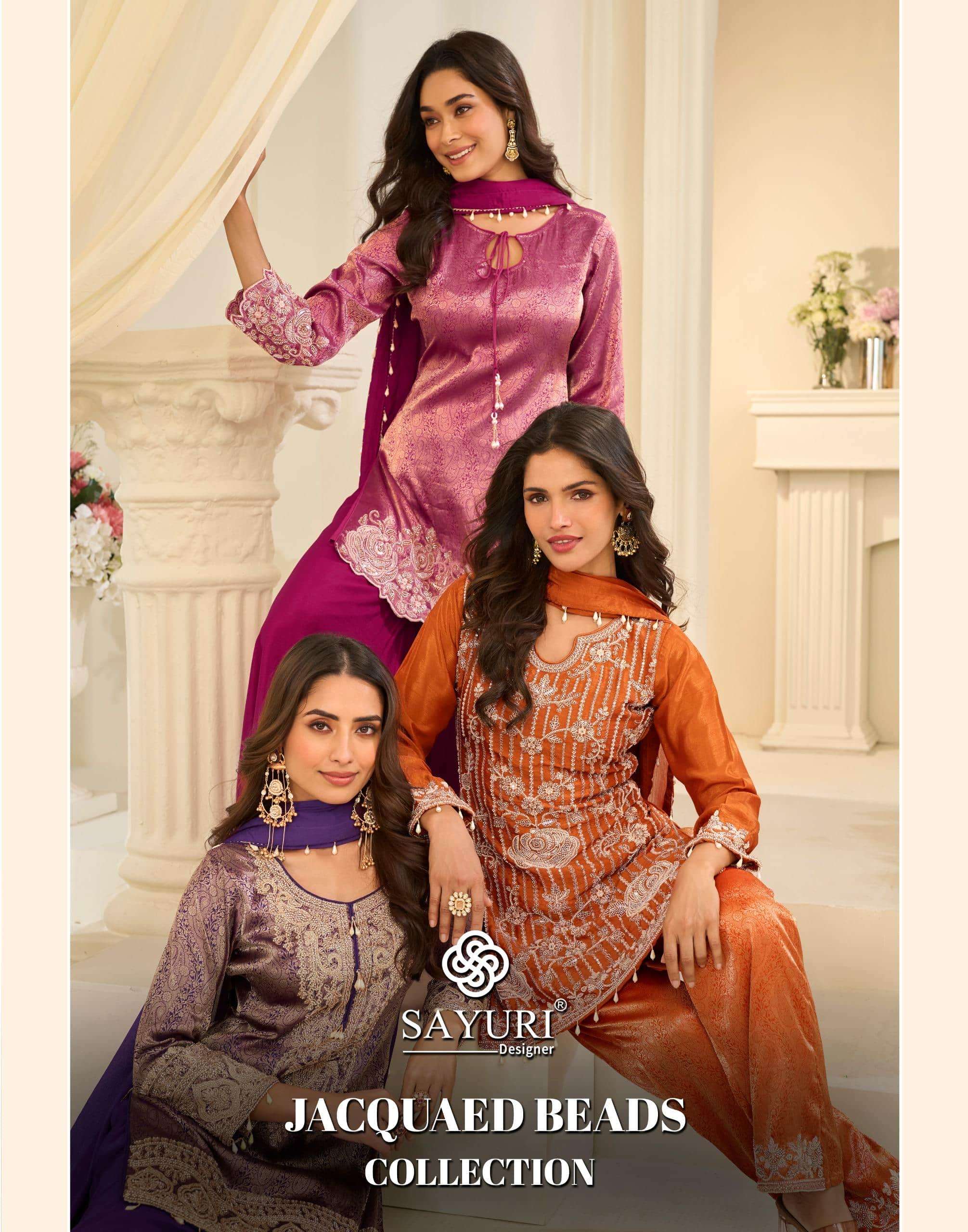 SAYURI JACQUARD BEADS 10308 TO 10297 SERIES VISCOSE JACQUARD SILK EMBROIDERY DRESSES-00150