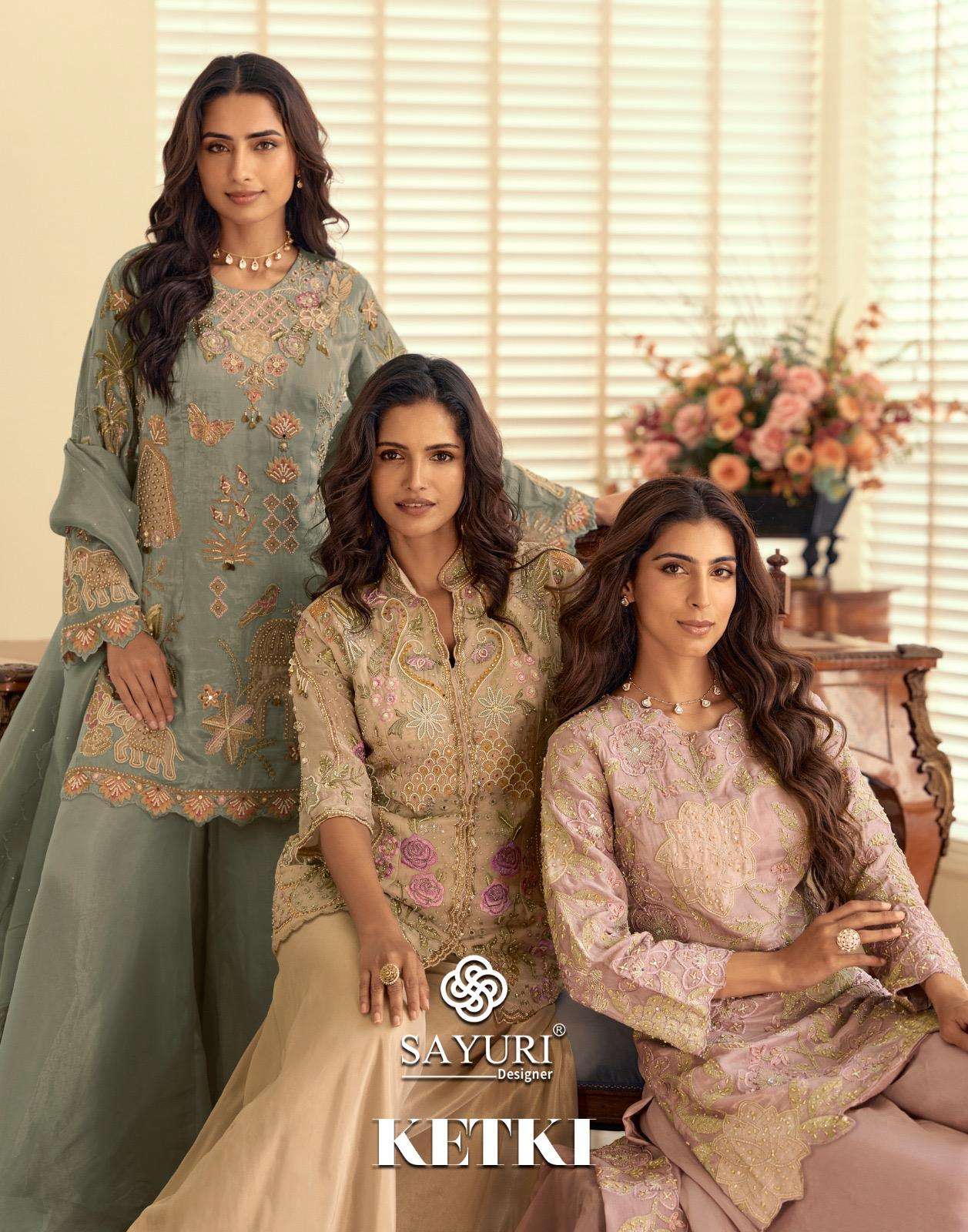 SAYURI KETKI 10252 TO 10254 SERIES PURE SIMMER SILK EMBROIDERY DRESSES-00150
