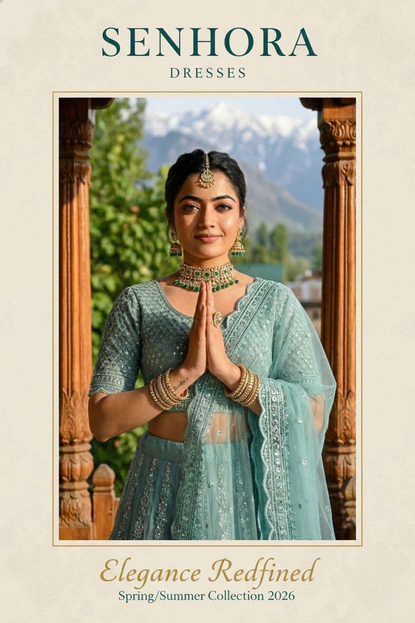 SENHORA SUMMER 7109 TO 7110 SERIES NET EMBROIDERY LEHENGAS-00035