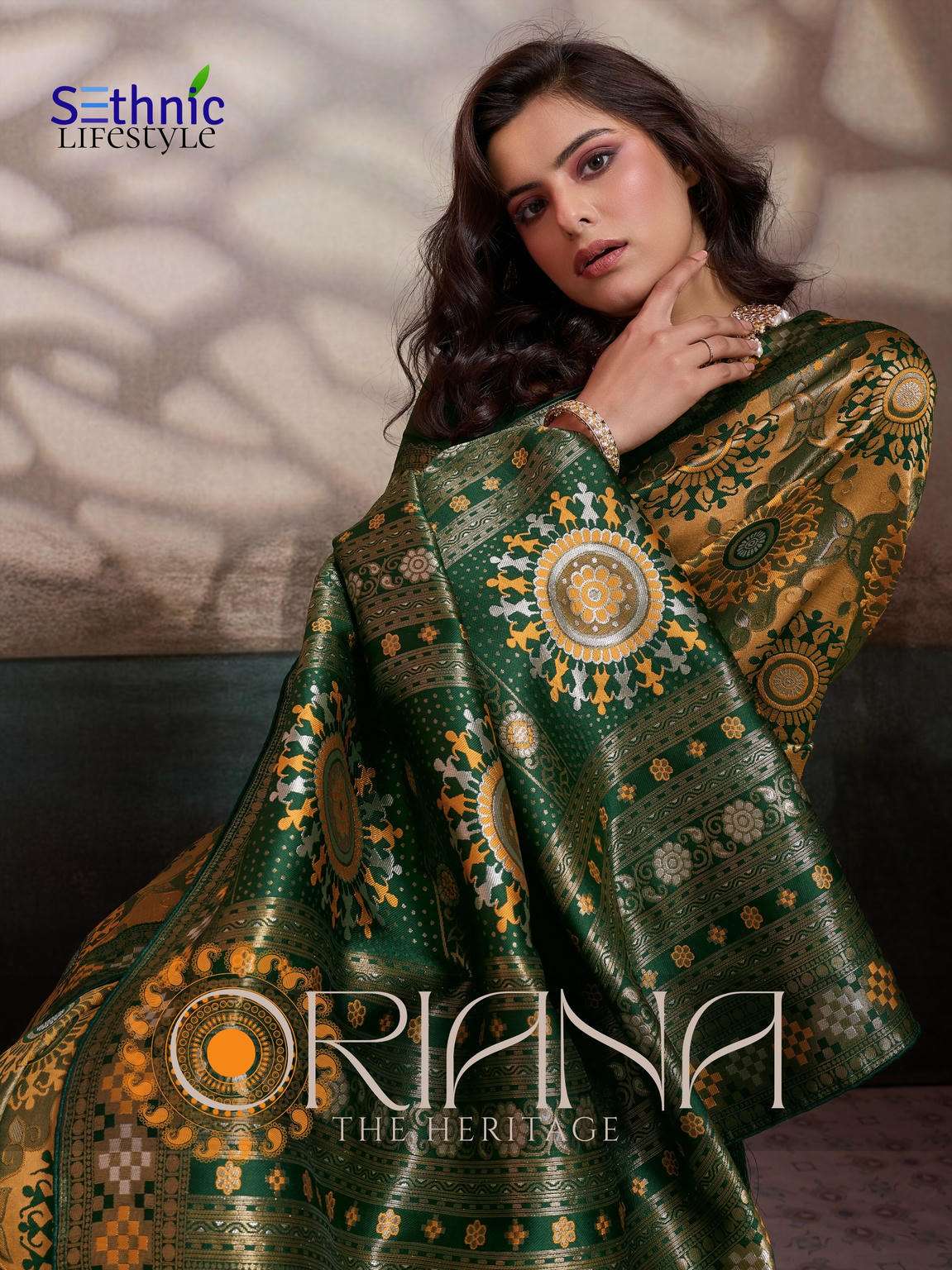 SETHNIC LIFESTYLE ORIANA 115001 TO 115006 SERIES MEENAKARI WOVEN SILK SAREES-00137
