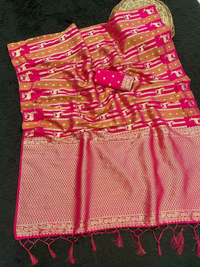 SF-1000 BY ASLIWHOLESALE KHADI CREPE SILK WEAVING SAREE - 00314