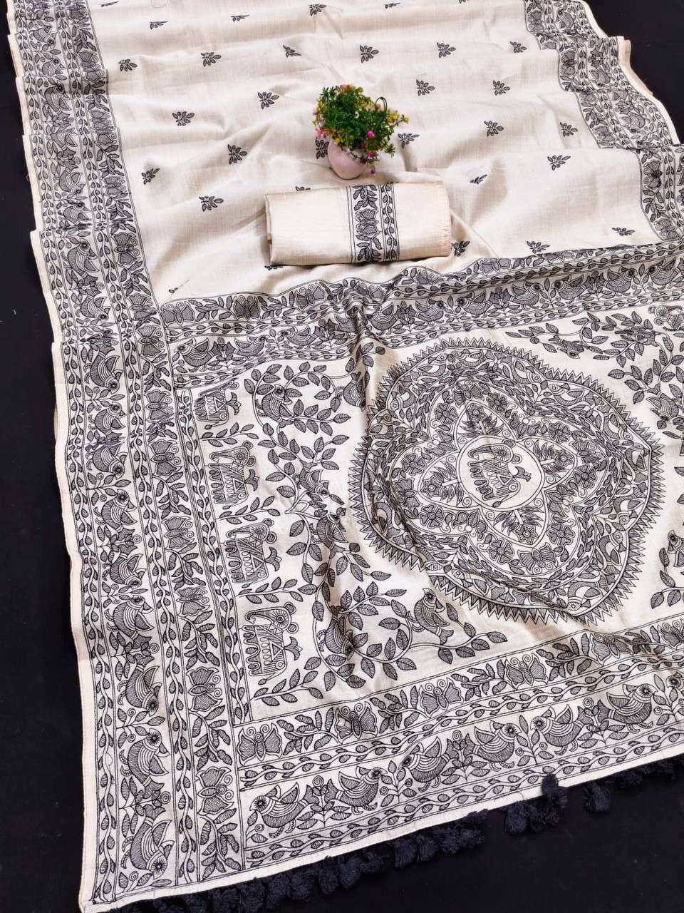 SF-939 BY ASLIWHOLESALE TUSSAR SILK PRINTED PREMIUM SAREES-00314