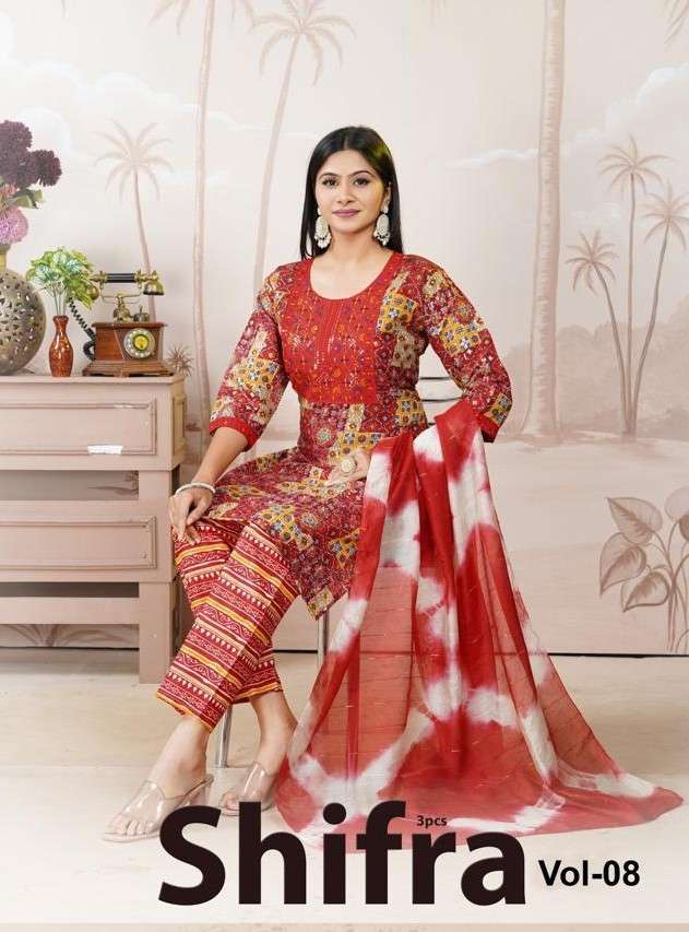 SHIFRA VOL-8 BY ASLIWHOLESALE MAL CHANDERI PRINTED DRESSES - 00320