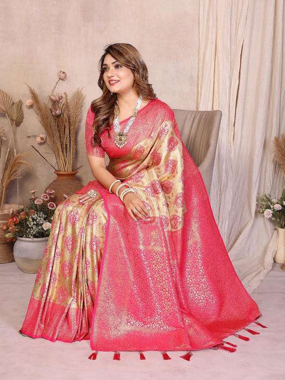 SHREE BY ASLIWHOLESALE BANARASI TISSUE SILK SAREES-00125