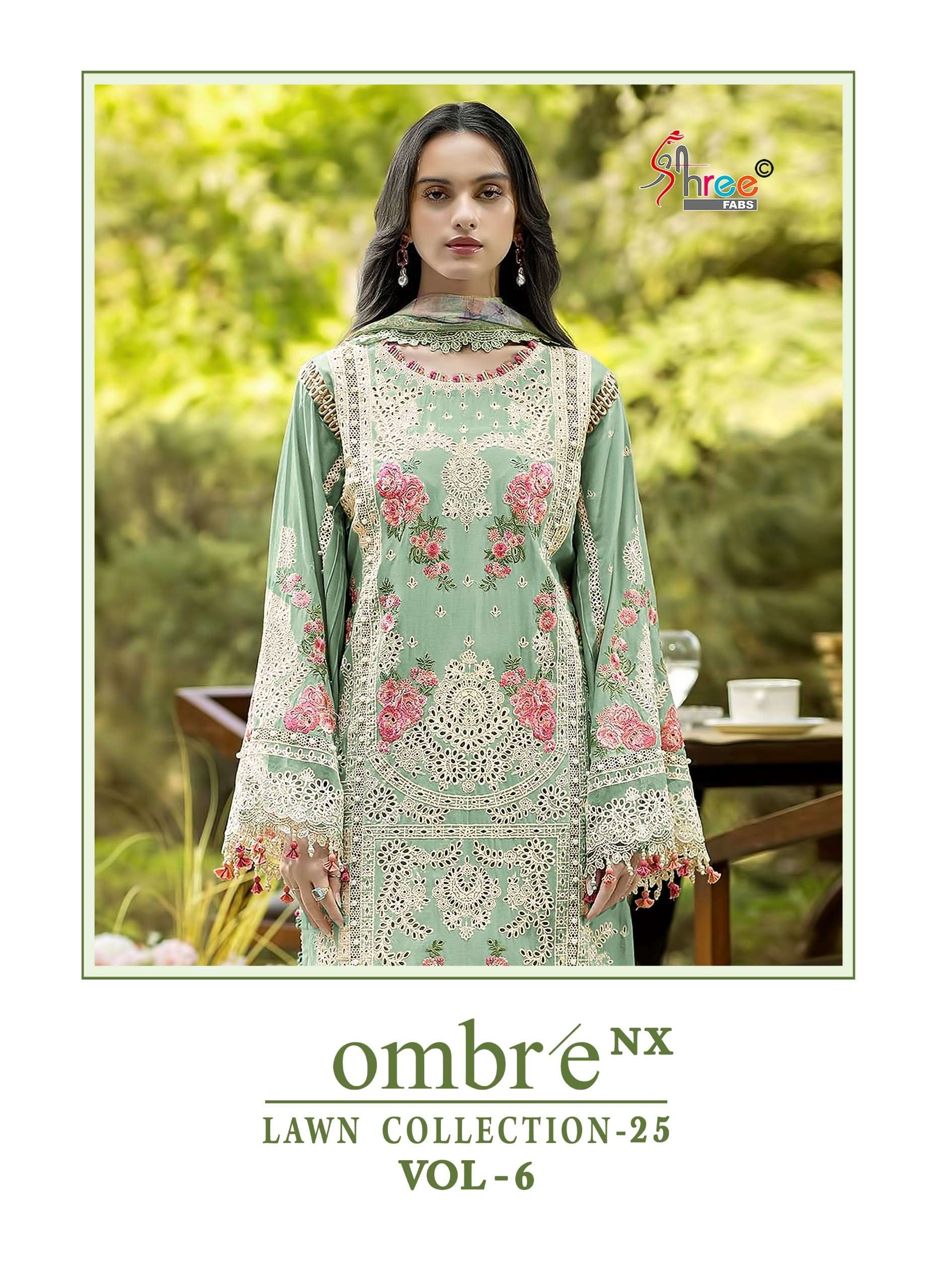 SHREE FAB OMBRE LAWN COLLECTION VOL-06 NX PURE COTTON EMBROIDERY DRESSES-00011
