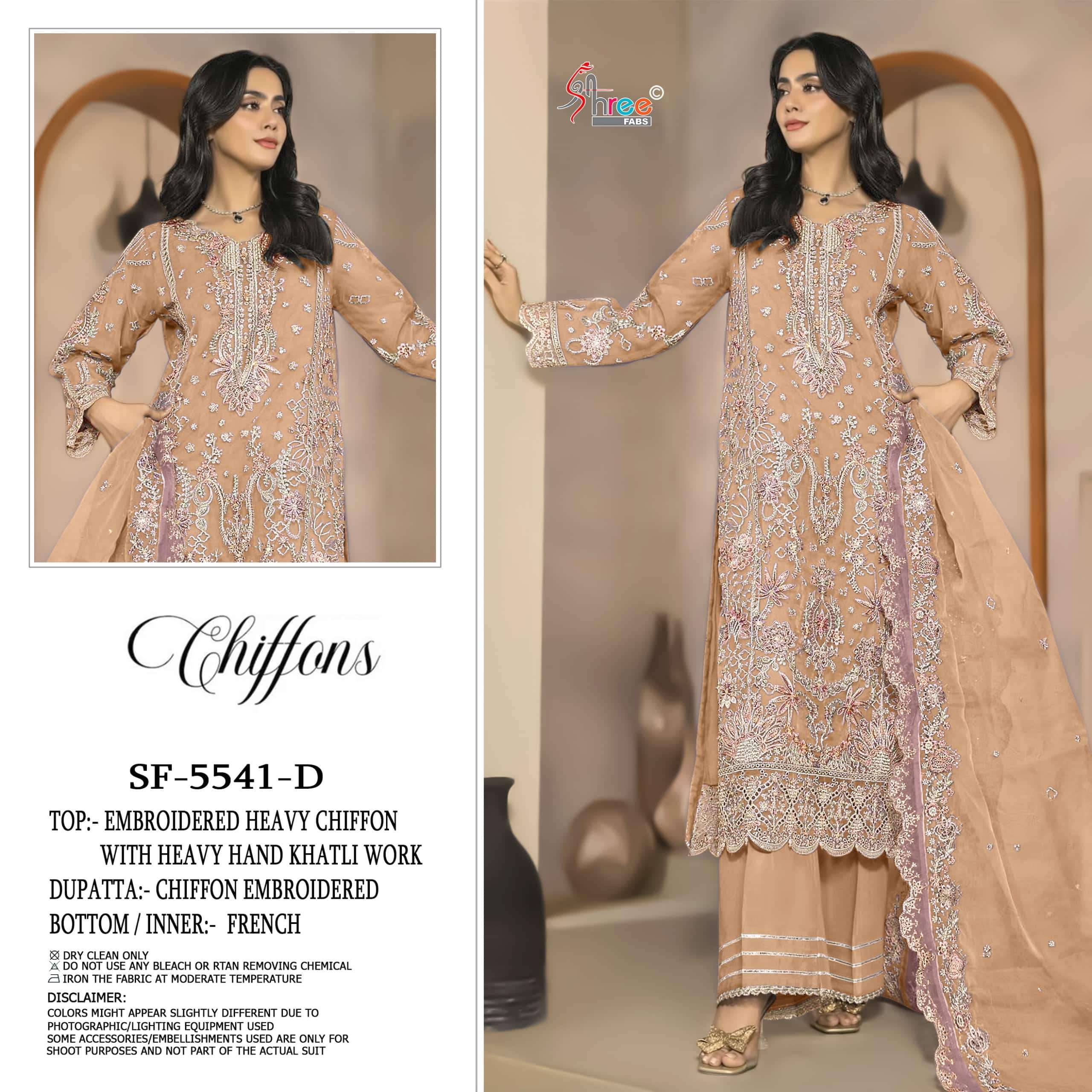 SHREE FAB SF-5541 A TO D SERIES CHIFFON EMBROIDERY DRESSES-00201