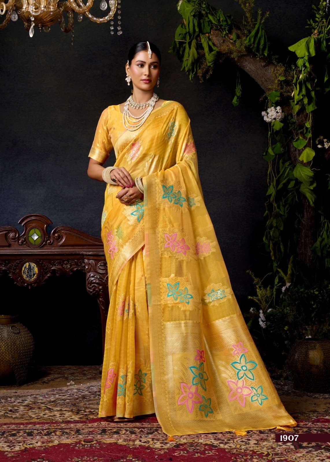SUNDARI VOL-2 BY ASLIWHOLESALE ORGANZA KHADI PRINTED SAREES-00321